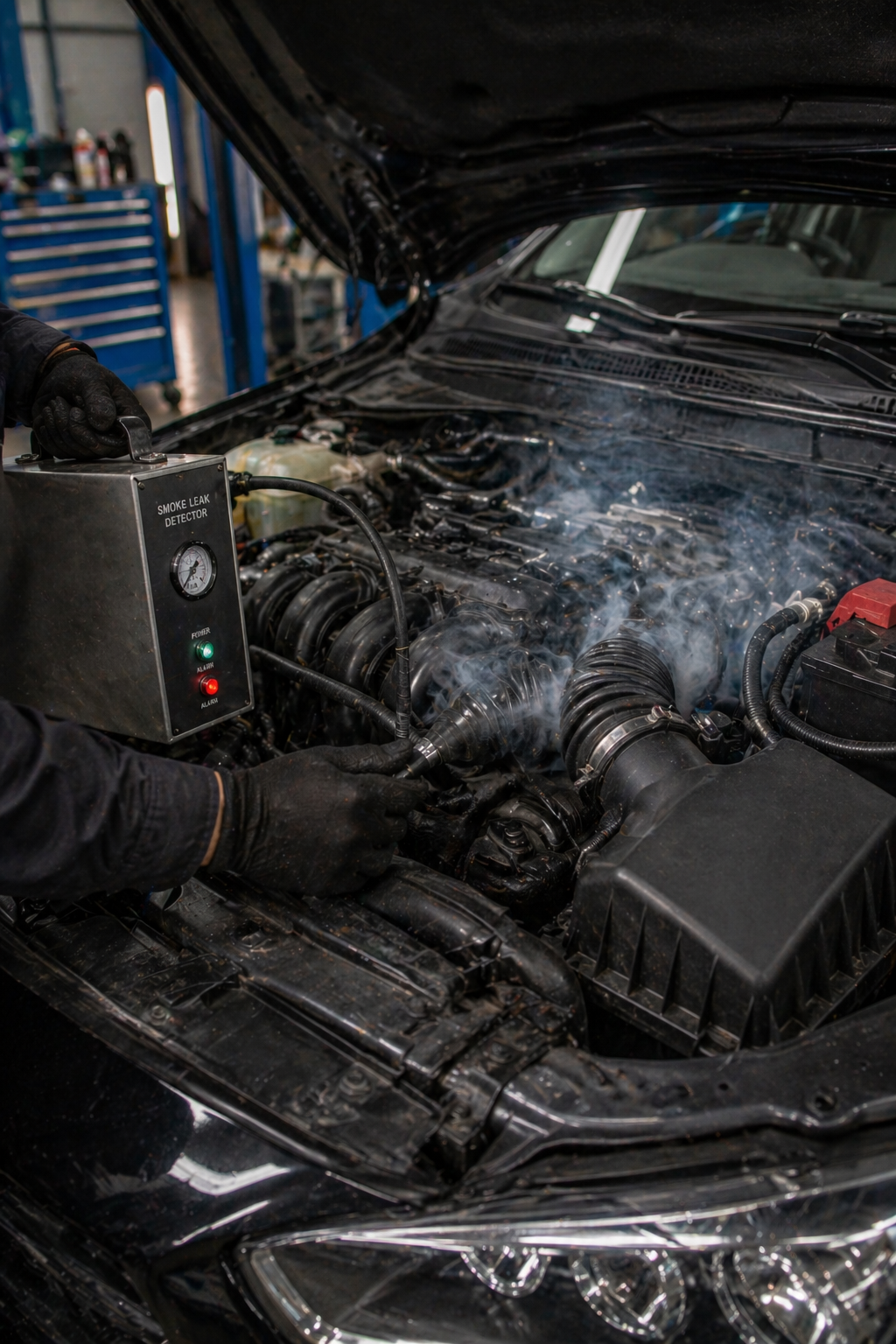 Проверка системы дымогенератором