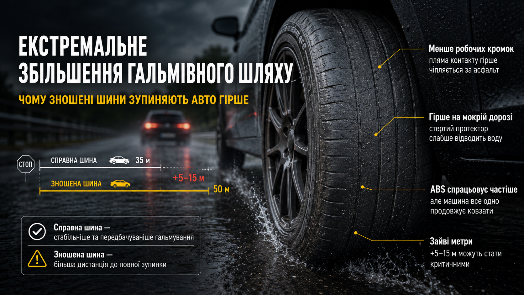 Екстремальне збільшення гальмівного шляху