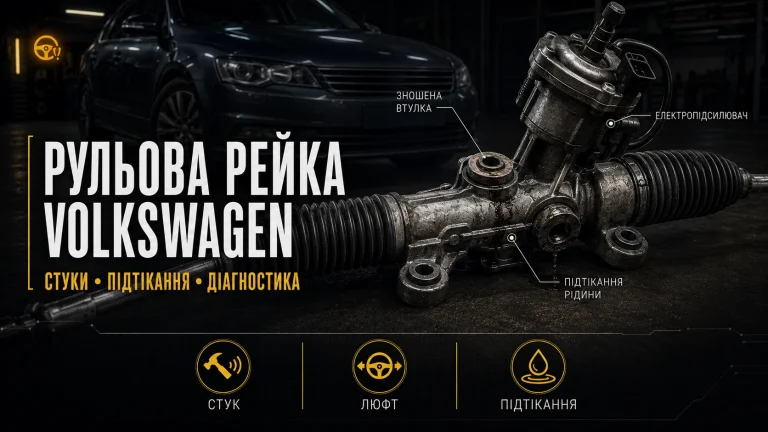 Проблемы с рулевой рейкой Volkswagen: стуки, протечки, диагностика